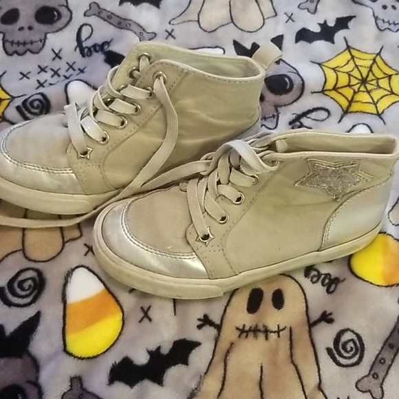Girl's Gymboree Silver Shoes Sneakers size 11 - Picture 3 of 7